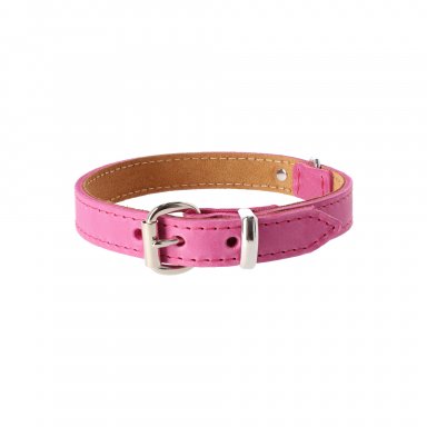 lederen halsband - zacht leder - 20MM X 50 CM FUCHSIA