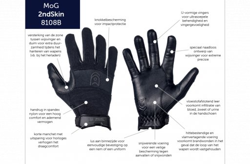 Bloody hoffelijkheid halfgeleider 2ndSkin Gloves Black (Steek-/Snijwerend) - maat 8 - Primal Dog Food