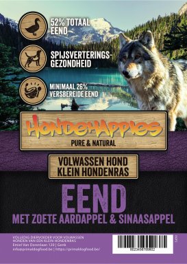 Pure & Natural Volwassen Hond Klein Hondenras Eend met Zoete Aardappel & Sinaasappel 2kg