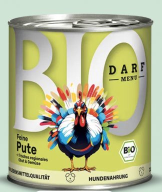 Darf Bio Menu Malse Kip 800g in Blik