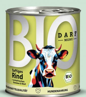 Darf Bio Menu Sappig Rund 800g in Blik