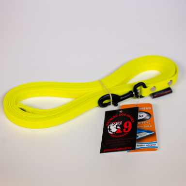 Primal Dog Sport Biothane Trainingslijn 5 meter – 16 mm - fluo-geel - aluminium musketon