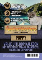 HH5721 Nature’s supercharge Puppy Vrije uitloop kalkoen met Peterselie, Papaja, Brandnetel, Courgette en Pompoen 12 kg