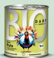 P7722 Darf Bio Menu Lekker Kalkoen 800g in Blik