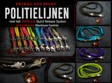 PDS677 anti-slip soft - rood politielijn 130-250 cm - 2cm - Swiftlock Quick Relaese System