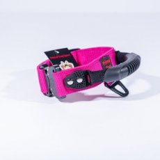nylon halsband 40 mm - cobra sluiting - 37-41cm - rose - met handvat