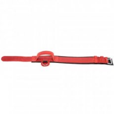 S03911 lederen halsband met handvat 'DRAGO'  40-48 CM - rood