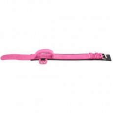 S03914 lederen halsband met handvat 'DRAGO'  40-48 CM - rose